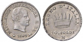 Milano – Napoleone I Re d'Italia (1805-1814) - 10 Soldi 1809 - Gig. 176 NC
qFDC