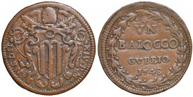 Gubbio – Benedetto XIV (1740-1758) - Baiocco 1748 - CNI 78-83 C
BB+