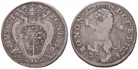 Bologna – Pio VI (1775-1799) - Lira da 20 Bolognini 1778 - Munt. 219 R
qBB