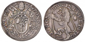 Bologna – Pio VI (1775-1799) - Lira da 20 Bolognini 1780 - Munt. 218B RRR
BB-SPL