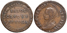 Perugia – Pio VI (1775-1799) - Madonnina da 5 Baiocchi 1797 - CNI 30 NC Diametro 3,00 cm.
BB