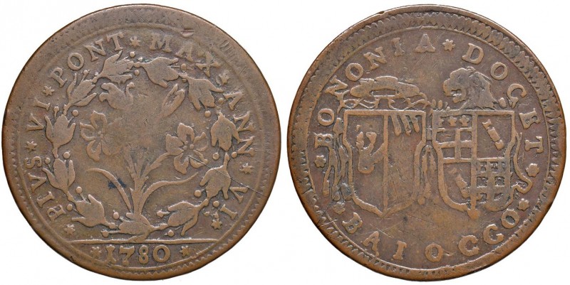 Bologna – Pio VI (1775-1799) - Baiocco 1780 An. VI - Munt. 249 RR
QBB-BB