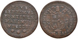 Roma – Pio VII (1800-1823) - Mezzo Baiocco 1802 - Gig. 62 C
BB