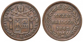 Bologna – Gregorio XVI (1823-1846) - Mezzo Baiocco 1842 An. XII - Gig. 205 R
BB-SPL