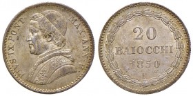 Roma – Pio IX (1846-1870) - 20 Baiocchi 1850 Anno V - Gig. 83A C
FDC