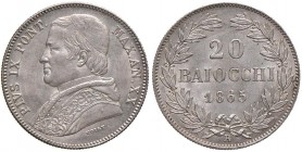 Roma – Pio IX (1846-1870) - 20 Baiocchi 1865 An. XX - Gig. 108 C
SPL-FDC