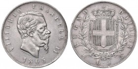 Napoli – Vittorio Emanuele II (1861-1878) - 5 Lire 1865 - Gig. 36 R
BB+/qSPL