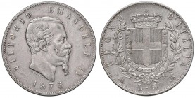 Milano – Vittorio Emanuele II (1861-1878) - 5 lire 1875 - Gig. 49 C Spazzolato.
BB