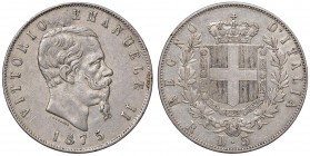 Roma – Vittorio Emanuele II (1861-1878) - 5 lire 1875 - Gig. 50 NC
BB+