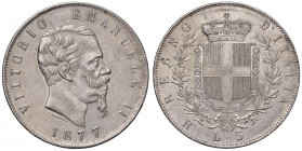 Roma – Vittorio Emanuele II (1861-1878) - 5 lire 1877 - Gig. 52 C
m.SPL