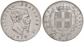 Roma – Vittorio Emanuele II (1861-1878) - 5 lire 1878 - Gig. 53 NC Colpetti.
qSPL
