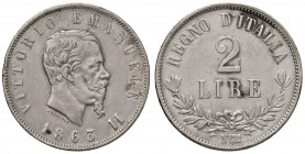 Napoli – Vittorio Emanuele II (1861-1878) - 2 Lire 1863 - Gig. 58 NC Valore. Colpetti.
qSPL