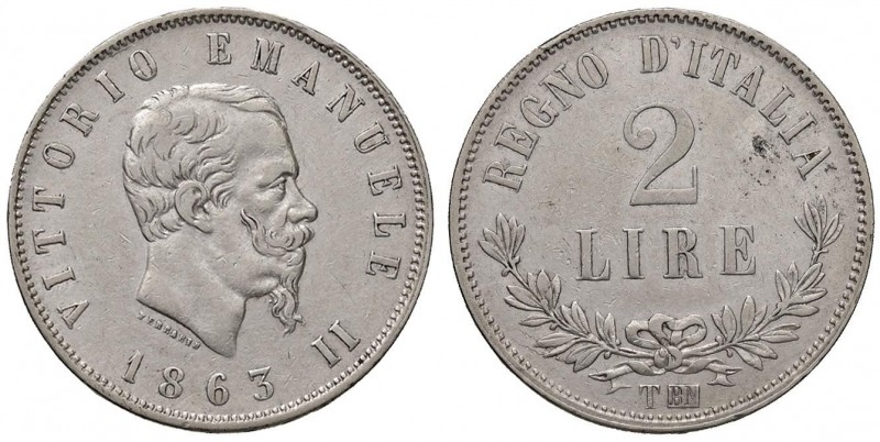 Torino – Vittorio Emanuele II (1861-1878) - 2 Lire 1863 - Gig. 59 R Valore. Colp...