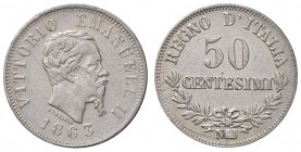 Napoli – Vittorio Emanuele II (1861-1878) - 50 Centesimi 1863 - Gig. 77 C Valore. 
BB