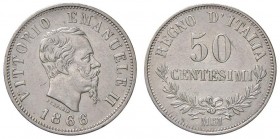 Milano – Vittorio Emanuele II (1861-1878) - 50 Centesimi 1866 - Gig. 79 R Pulita.
SPL