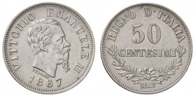 Milano – Vittorio Emanuele II (1861-1878) - 50 Centesimi 1867 - Gig. 80 C Pulita.
SPL