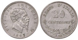 Torino – Vittorio Emanuele II (1861-1878) - 20 Centesimi 1863 - Gig. 85 C
m.SPL