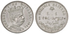 Colonia Eritrea – Umberto I (1890-1896) - Lira 1891 - Gig. 6 NC Colpetto al bordo. 
SPL-FDC