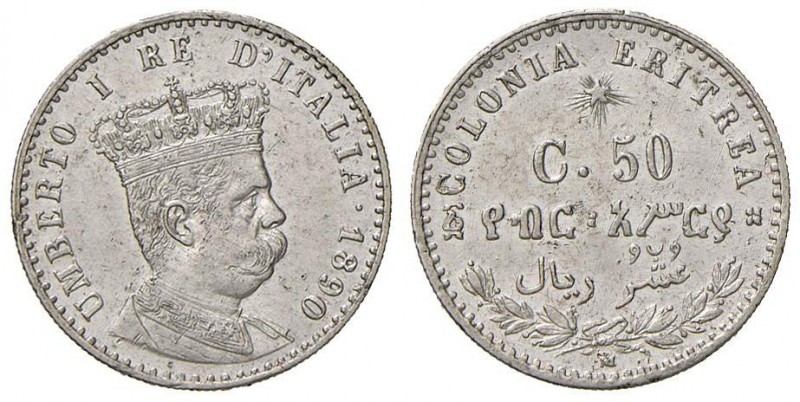 Colonia Eritrea – Umberto I (1890-1896) - 50 Centesimi 1890 - Gig. 8 R
qSPL