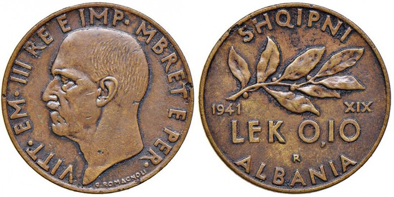 Albania – Vittorio Emanuele III (1939-1943) - 0,10 Lek 1941 - Gig. 16 R
SPL