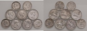 Regno d'Italia - Lotto di 9 monete -
Come da foto.