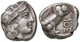 GRECHE - RE DI MACEDONIA - Alessandro III (336-323 a.C.) - Tetradracma - Testa di Atena a d. /R Civetta a d. in quadrato Sear 6155 (AG g. 16,68)In nom...