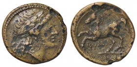 ROMANE REPUBBLICANE - ANONIME - Monete romano-campane (280-210 a.C.) - Litra - Testa laureata di Apollo a d. /R Cavallo al galoppo a s. Cr. 26/3 (AE g...