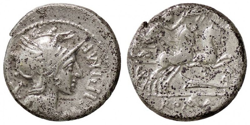 ROMANE REPUBBLICANE - CIPIA - M. Cipius M. F. (115-114 a.C.) - Denario - Testa d...