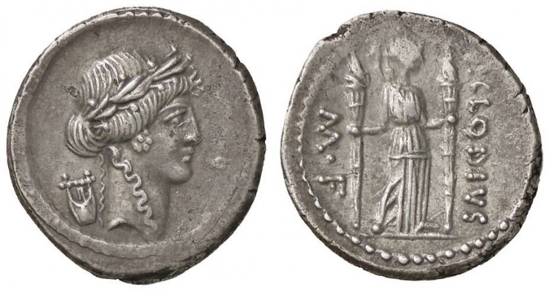 ROMANE REPUBBLICANE - CLAUDIA - P. Clodius M. f. Turrinus (42 a C.) - Denario - ...