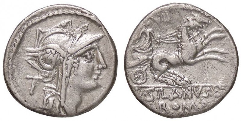 ROMANE REPUBBLICANE - JUNIA - D. Junius Silanus L. f. (91 a.C.) - Denario - Test...