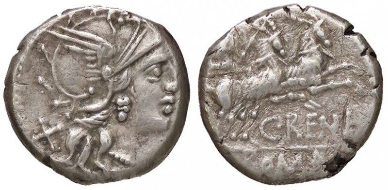 ROMANE REPUBBLICANE - RENIA - C. Renius (138 a.C.) - Denario - Testa di Roma a d...