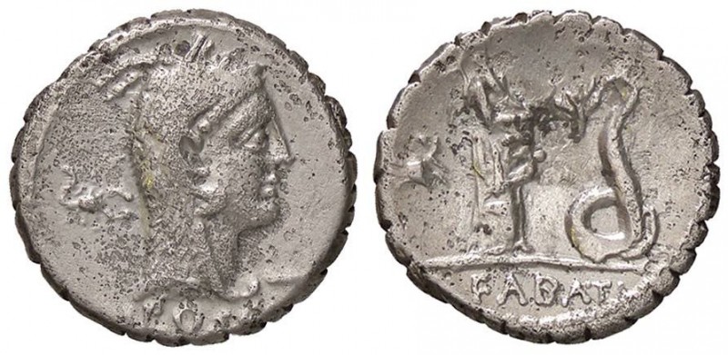 ROMANE REPUBBLICANE - ROSCIA - L. Roscius Fabatus (64 a.C.) - Denario serrato - ...