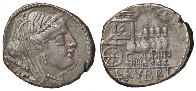 ROMANE REPUBBLICANE - RUBRIA - L. Rubrius Dossenus (87 a.C.) - Denario - Testa d...