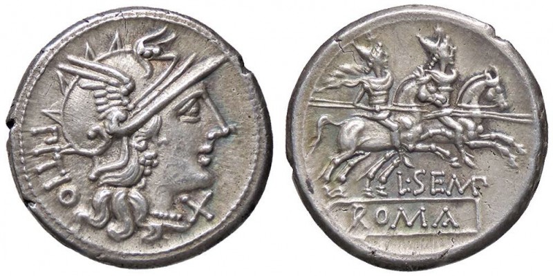 ROMANE REPUBBLICANE - SEMPRONIA - L. Sempronius Pitio (148 a.C.) - Denario - Tes...