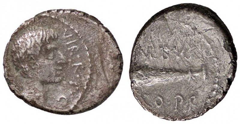 ROMANE IMPERIALI - Augusto (27 a.C.-14 d.C.) - Denario - Testa a d. /R Clava Cr....