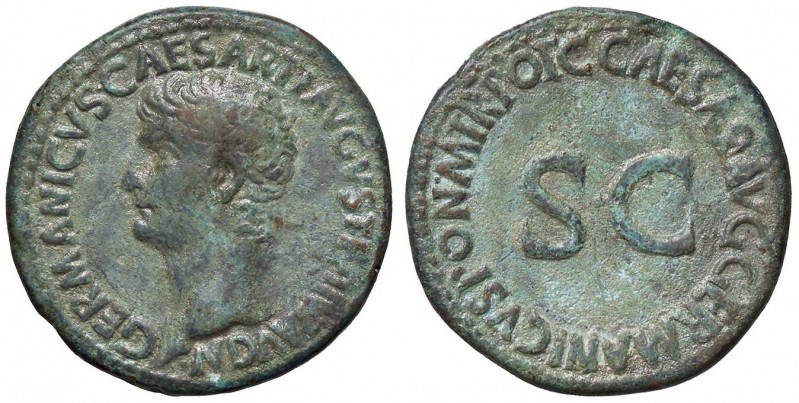 ROMANE IMPERIALI - Germanico († 19) - Asse - Testa a s. /R SC entro scritta C. 1...