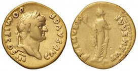 ROMANE IMPERIALI - Domiziano (81-96) - Aureo - Testa laureata a d. /R La Speranza stante a s. con un fiore nella mano d. e la veste nella s. C. 374 (4...