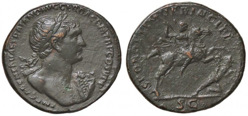 ROMANE IMPERIALI - Traiano (98-117) - Asse - Busto laureato, drappeggiato e cora...