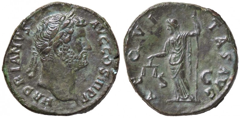 ROMANE IMPERIALI - Adriano (117-138) - Sesterzio - Testa laureata a d. /R L'Equi...