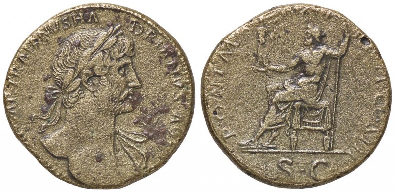 ROMANE IMPERIALI - Adriano (117-138) - Sesterzio - Busto laureato e drappeggiato...