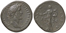 ROMANE IMPERIALI - Antonino Pio (138-161) - Sesterzio - Testa laureata a d. /R Apollo stante a s. con patera e lira C. 62 (AE g. 26,29)
 
BB+