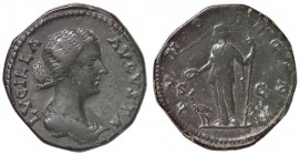 ROMANE IMPERIALI - Lucilla (moglie di L. Vero) - Asse - Busto a d. /R Giunone velata stante a s. con patera e scettro; ai suoi piedi un pavone C. 44 (...