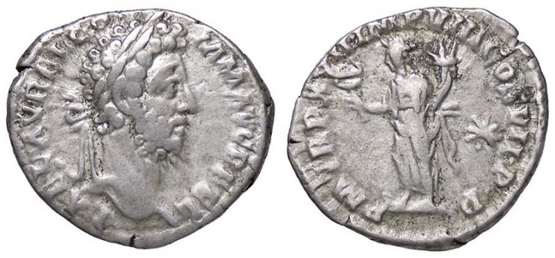 ROMANE IMPERIALI - Commodo (177-192) - Denario - Testa laureata a d. /R La Felic...