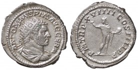 ROMANE IMPERIALI - Caracalla (198-217) - Antoniniano - Busto radiato e drappeggiato a d. /R Il Sole radiato di fronte e la testa a s. con globo e la m...