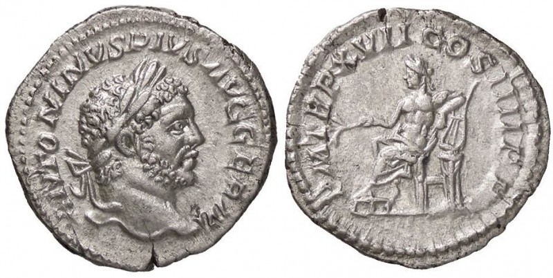 ROMANE IMPERIALI - Caracalla (198-217) - Denario - Testa laureata a d. /R Apollo...