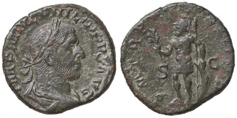 ROMANE IMPERIALI - Filippo I (244-249) - Sesterzio - Busto laureato a d. /R Mart...