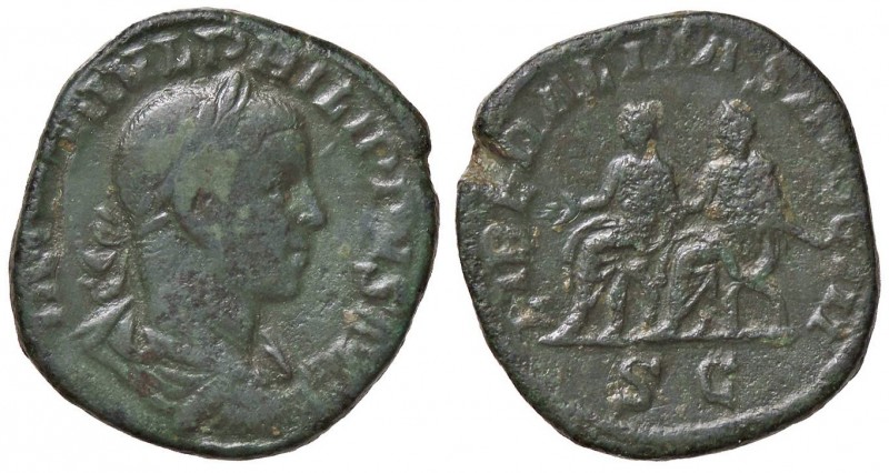 ROMANE IMPERIALI - Filippo II (247-249) - Sesterzio - Busto laureato a d. /R Fil...