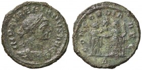 ROMANE IMPERIALI - Aureliano (270-275) - Asse - Busto laureato e corazzato a d. /R Aureliano e Severina affrontati si danno la mano; tra di loro la te...