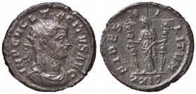 ROMANE IMPERIALI - Tacito (275-276) - Antoniniano - Busto radiato e corazzato a d. /R La Fedeltà stante a s. tra due insegne militari C. 45 (MI g. 3,5...