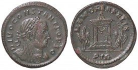 ROMANE IMPERIALI - Costanzo I (Cloro) (305-306) - Follis - Busto laureato, corazzato e velato a d. /R Altare acceso con due aquila ai lati C. 179; RIC...